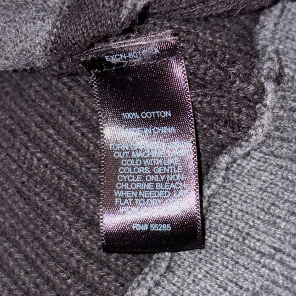 Express Mens‎ Black Ribbed Mock Neck Zip Button Front Cotton Cardigan Sweater XL